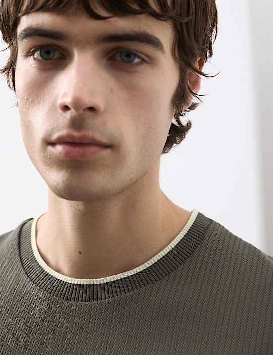 Pure Cotton Jacquard T-Shirt