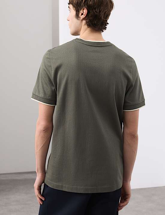 Pure Cotton Jacquard T-Shirt