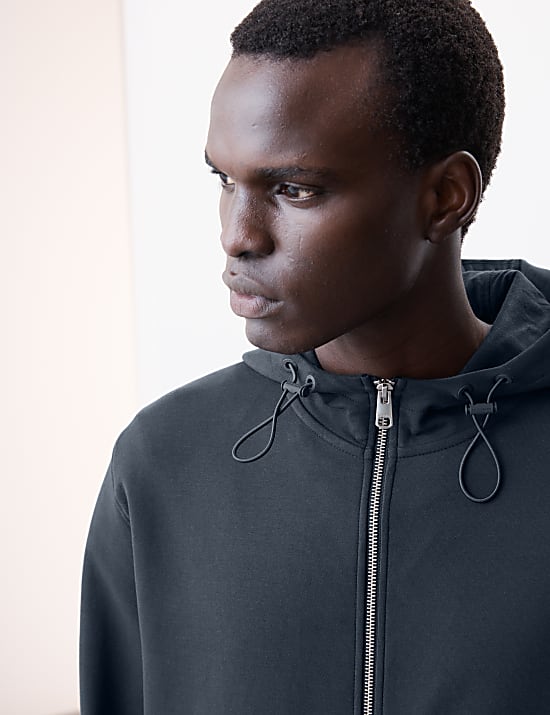 Cotton Rich Zip Up Hoodie
