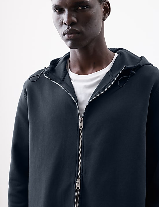 Cotton Rich Zip Up Hoodie