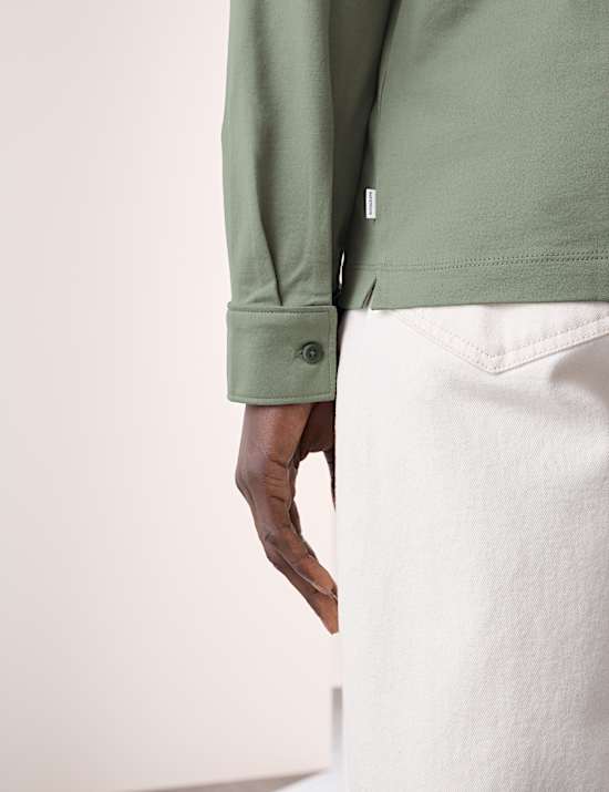 Langarm-Poloshirt aus reiner Supima®-Baumwolle