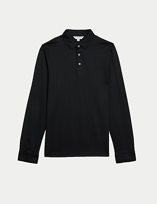 Pure Supima&reg; Cotton Long Sleeve Polo Shirt