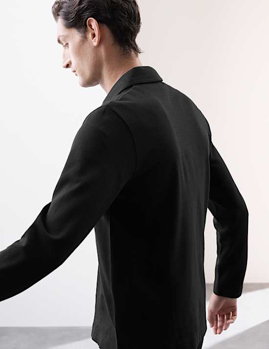 Top zippé mi-hauteur à manches longues en coton gaufré