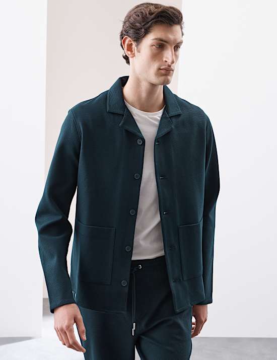 Pure Cotton Waffle Overshirt