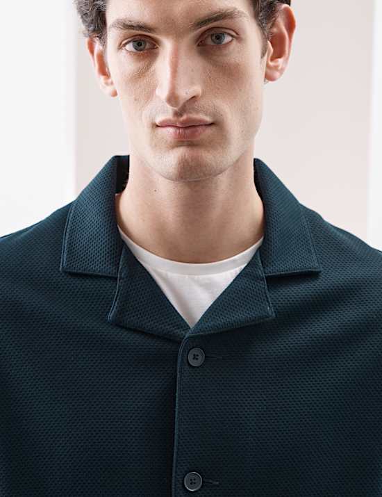 Pure Cotton Waffle Overshirt