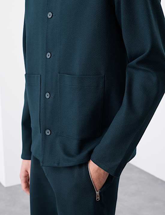 Pure Cotton Waffle Overshirt