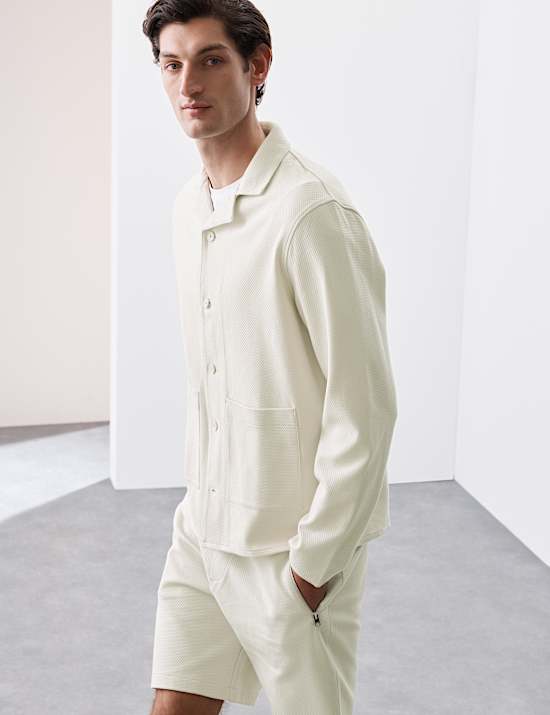 Pure Cotton Waffle Overshirt