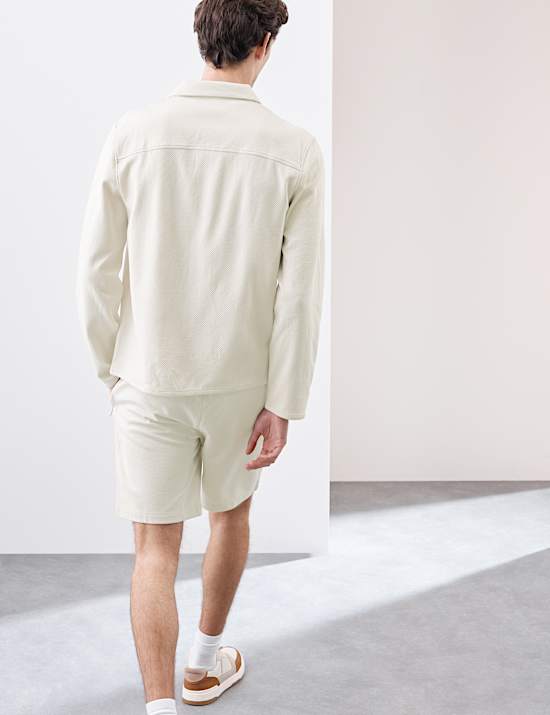 Pure Cotton Waffle Overshirt