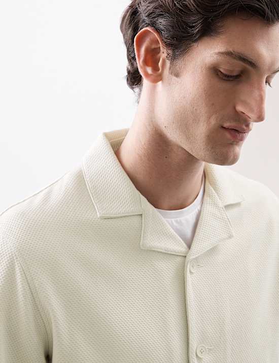 Pure Cotton Waffle Overshirt