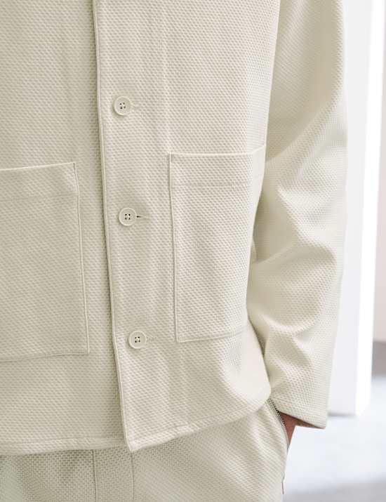 Pure Cotton Waffle Overshirt