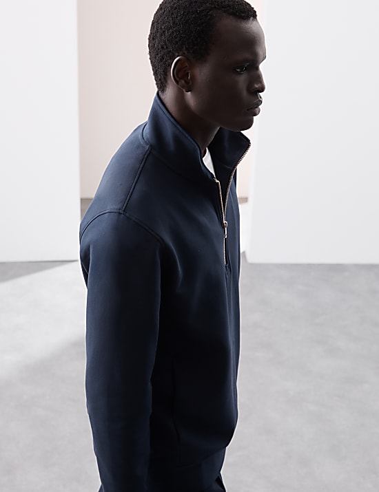 Cotton Rich Half Zip Sweatshirt
