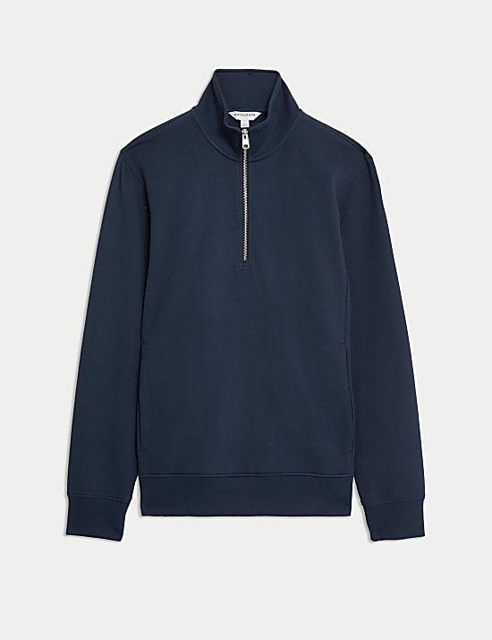 Cotton Rich Half Zip Sweatshirt