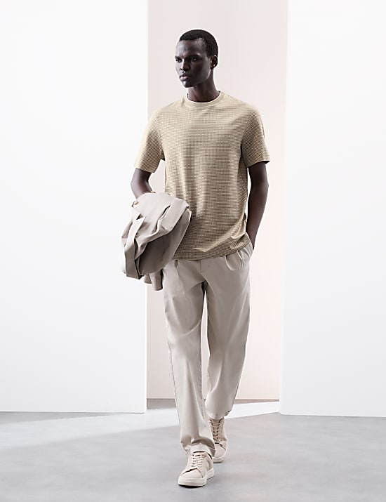 Pure Cotton Jacquard T-Shirt