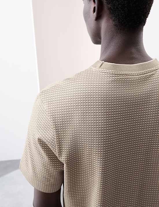 Pure Cotton Jacquard T-Shirt
