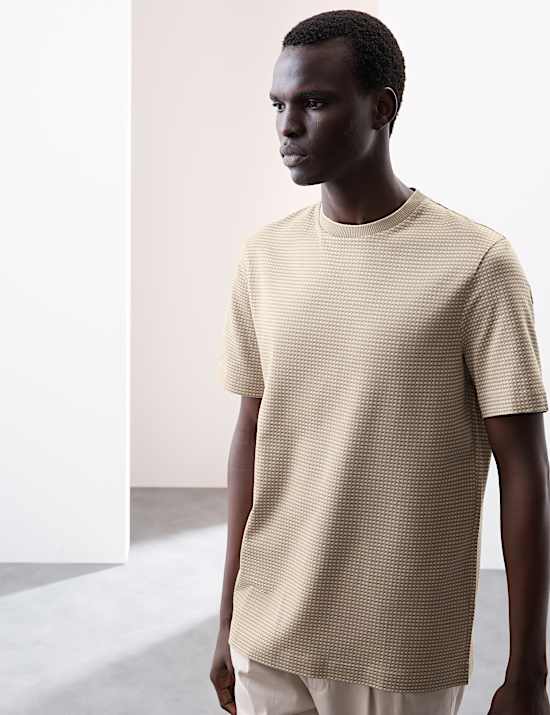 Pure Cotton Jacquard T-Shirt
