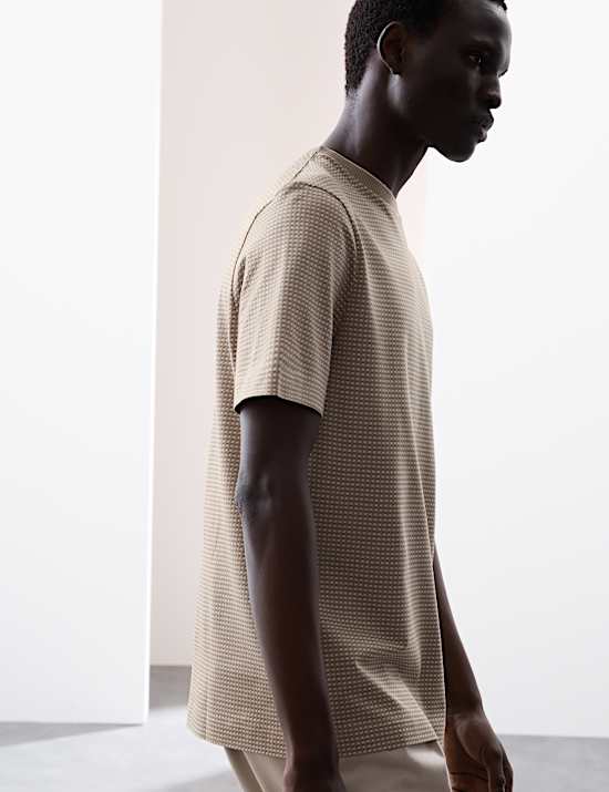 Pure Cotton Jacquard T-Shirt