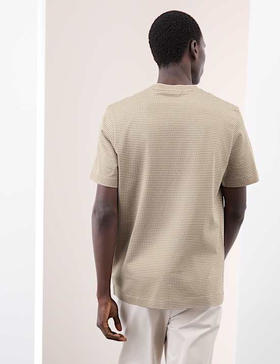 Pure Cotton Jacquard T-Shirt