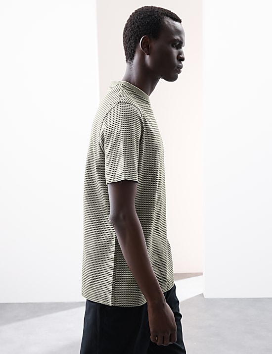 Pure Cotton Jacquard T-Shirt