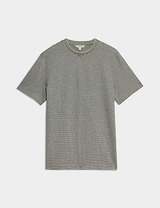 Pure Cotton Jacquard T-Shirt