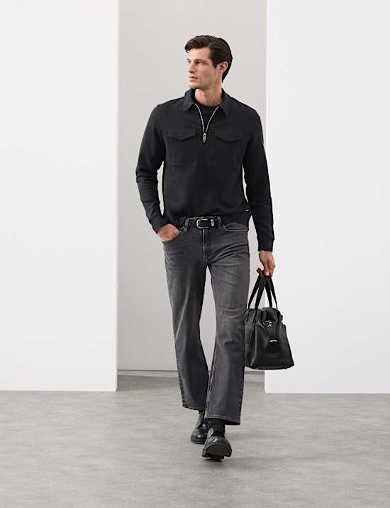 Cotton Rich Half Zip Sweatshirt