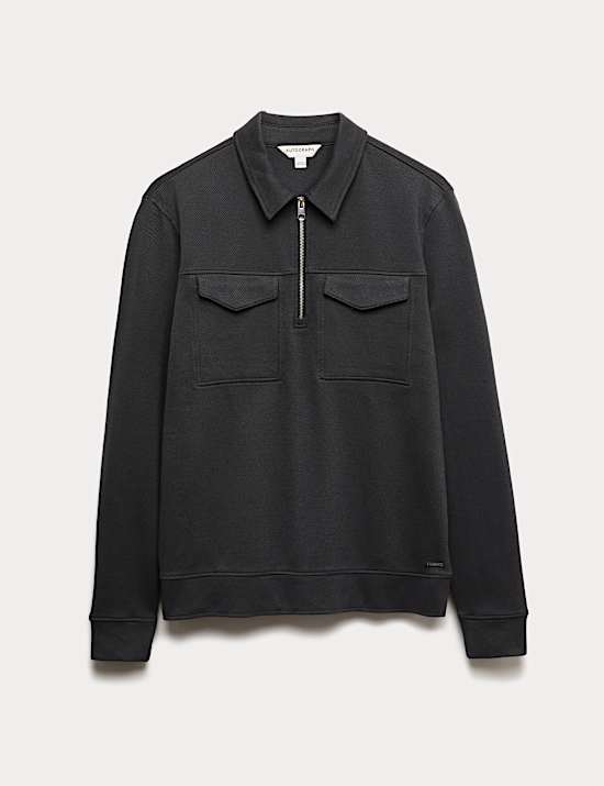 Cotton Rich Half Zip Sweatshirt