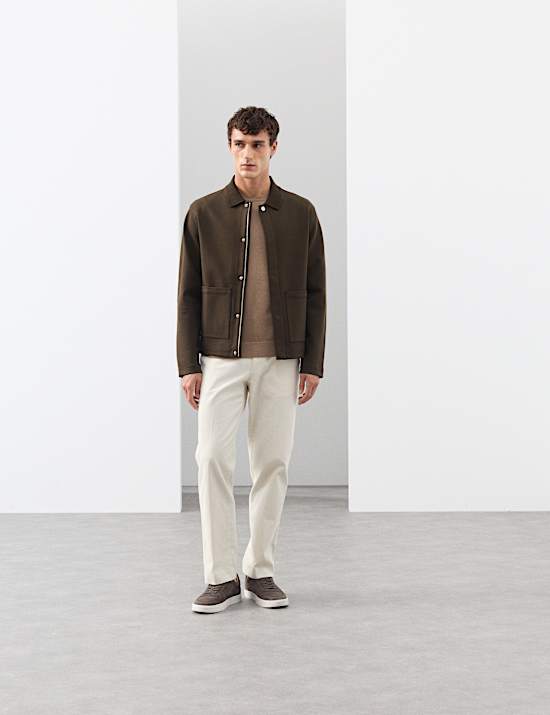 Katoenrijk overshirt met rits