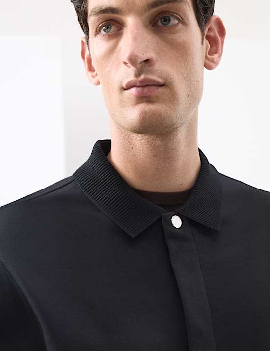 Cotton Rich Zip Up Overshirt