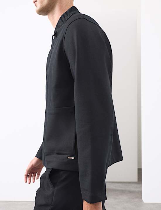 Cotton Rich Zip Up Overshirt