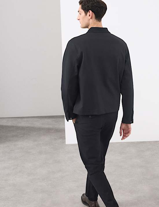 Cotton Rich Zip Up Overshirt