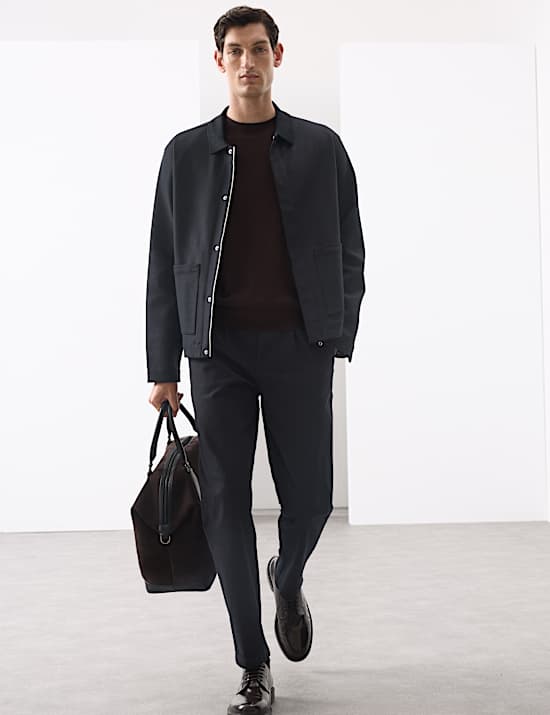 Cotton Rich Zip Up Overshirt