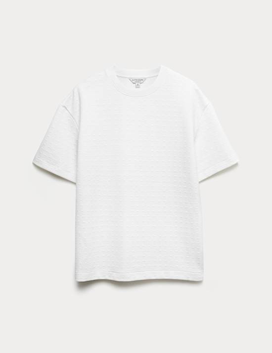 Katoenrijk scubaT-shirt met jacquard