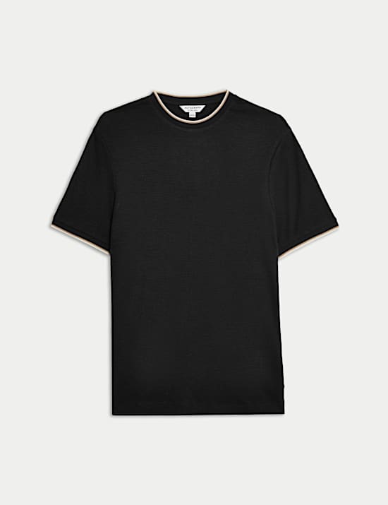 Linen Blend Crew Neck T-Shirt