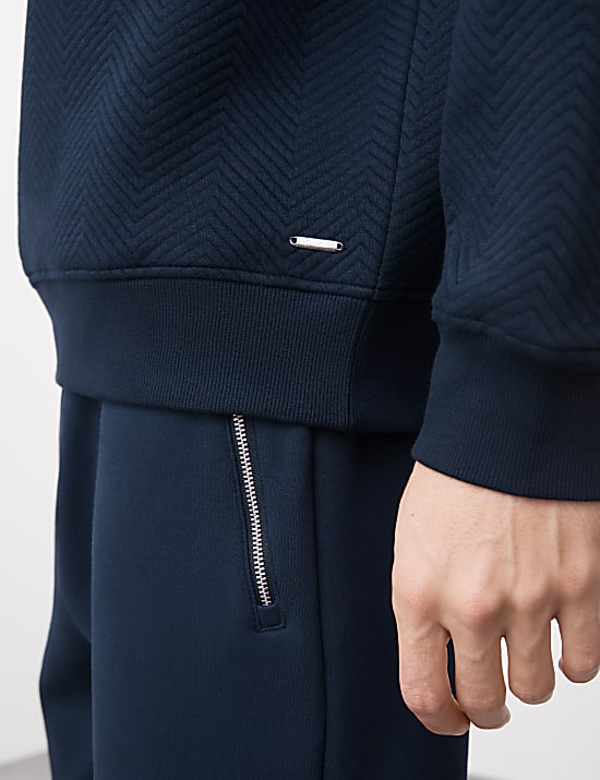 Katoenrijke sweater met ronde hals
