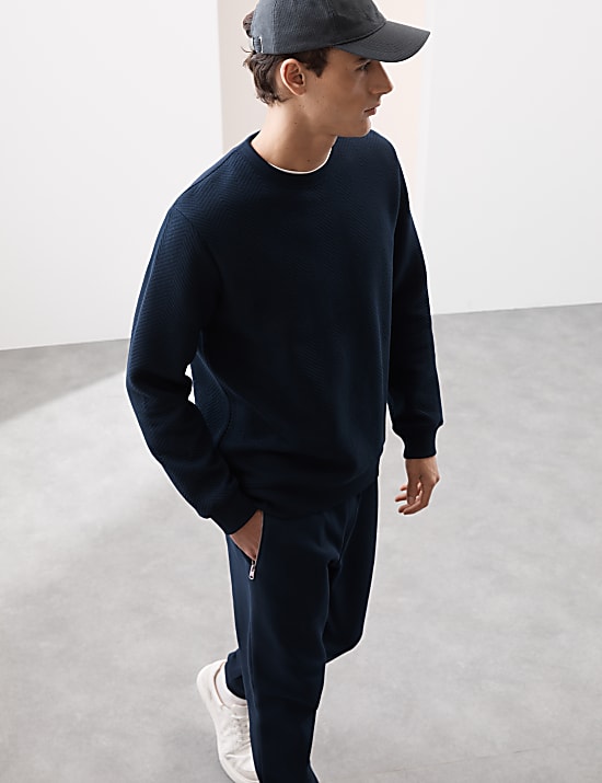 Katoenrijke sweater met ronde hals