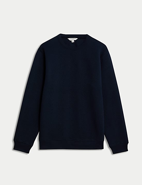 Katoenrijke sweater met ronde hals