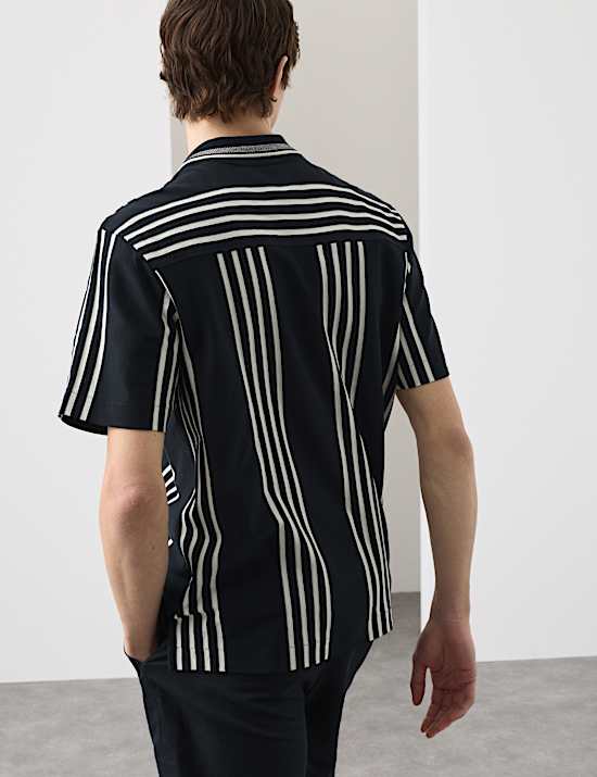 Pure Cotton Textured Revere Polo Shirt