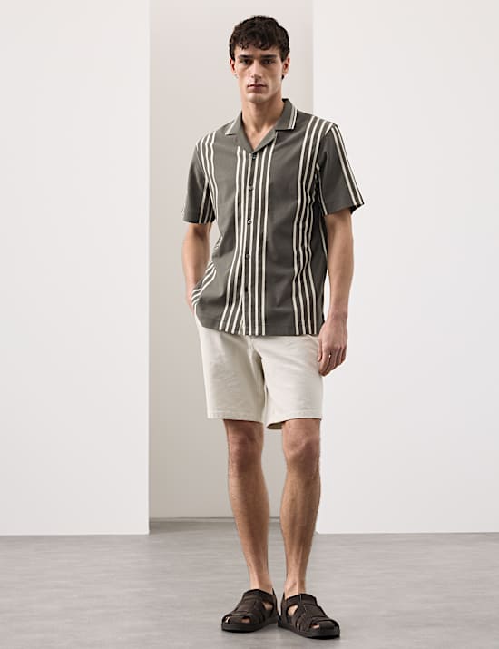 Pure Cotton Textured Revere Polo Shirt