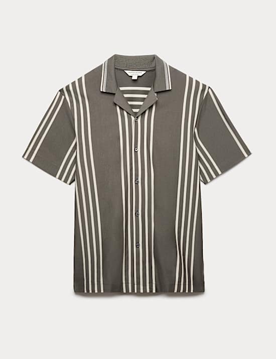 Pure Cotton Textured Revere Polo Shirt