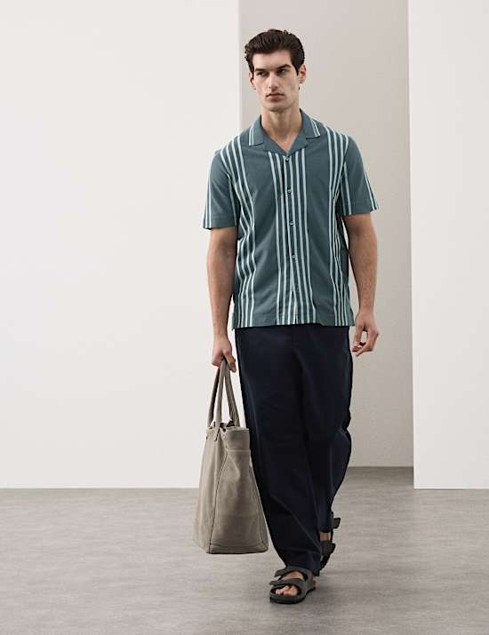 Pure Cotton Textured Revere Polo Shirt
