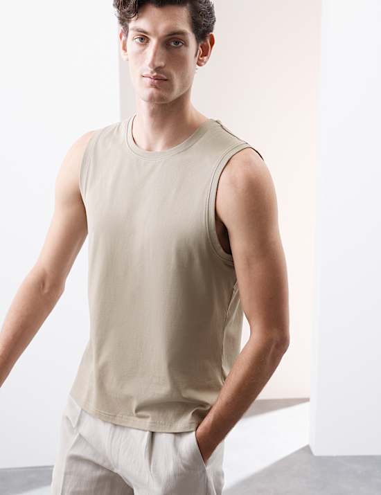 Pure Supima&reg; Cotton Crew Neck Vest