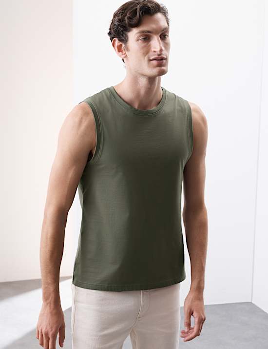 Pure Supima&reg; Cotton Crew Neck Vest