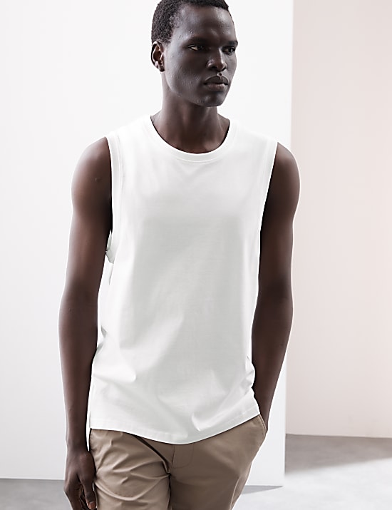 Maillot de corps en coton Supima&reg; &agrave; col rond