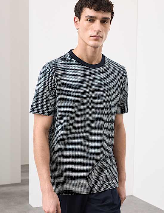 Pure Cotton Jacquard T-Shirt