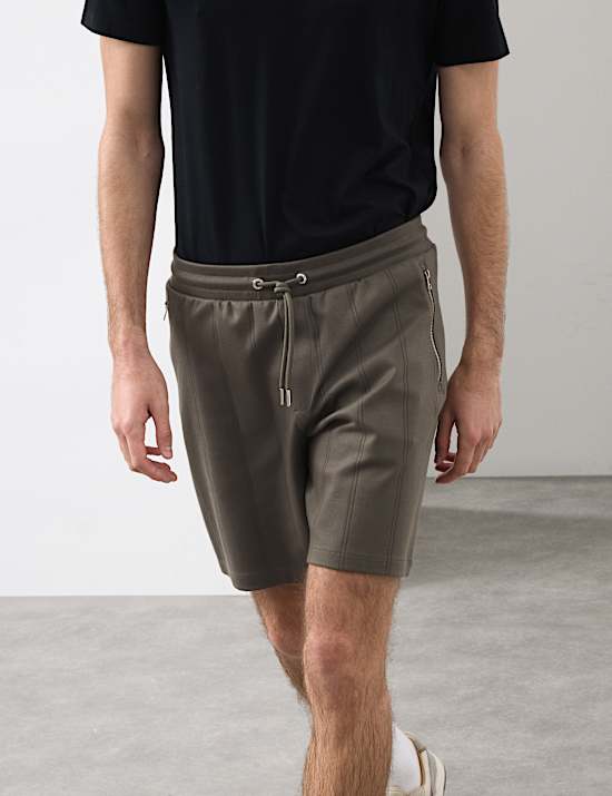Regular Fit Cotton Rich Textured Shorts