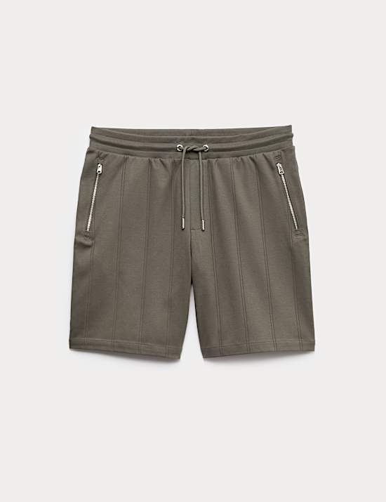 Regular Fit Cotton Rich Textured Shorts