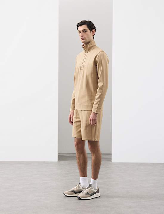 Regular Fit Cotton Rich Textured Shorts