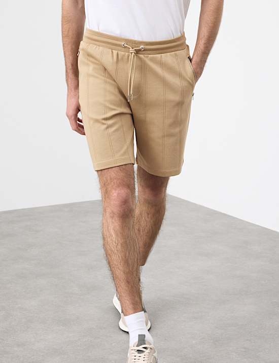 Regular Fit Cotton Rich Textured Shorts