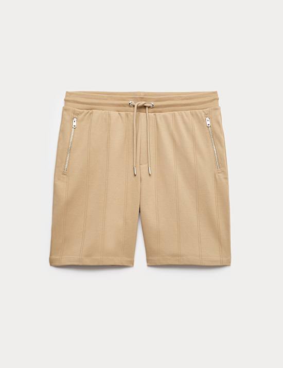 Regular Fit Cotton Rich Textured Shorts