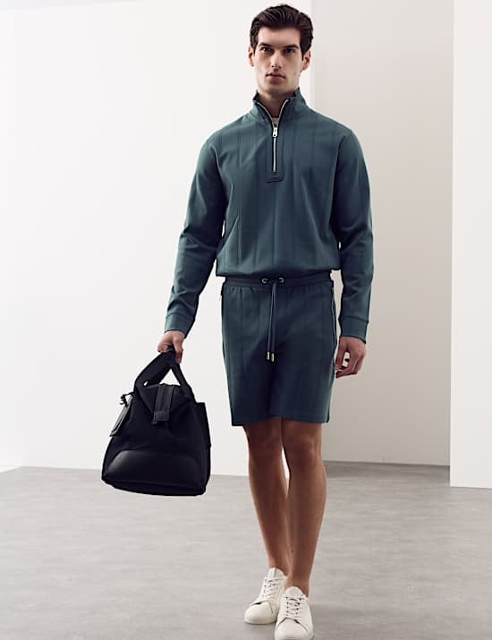 Regular Fit Cotton Rich Textured Shorts