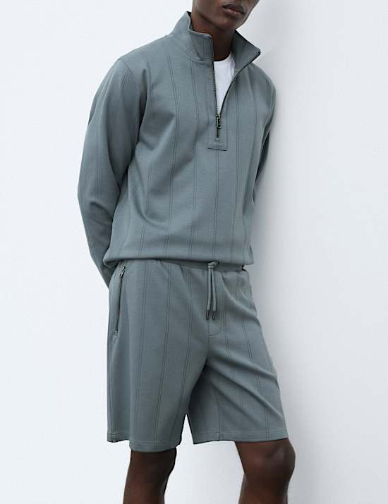 Regular Fit Cotton Rich Textured Shorts